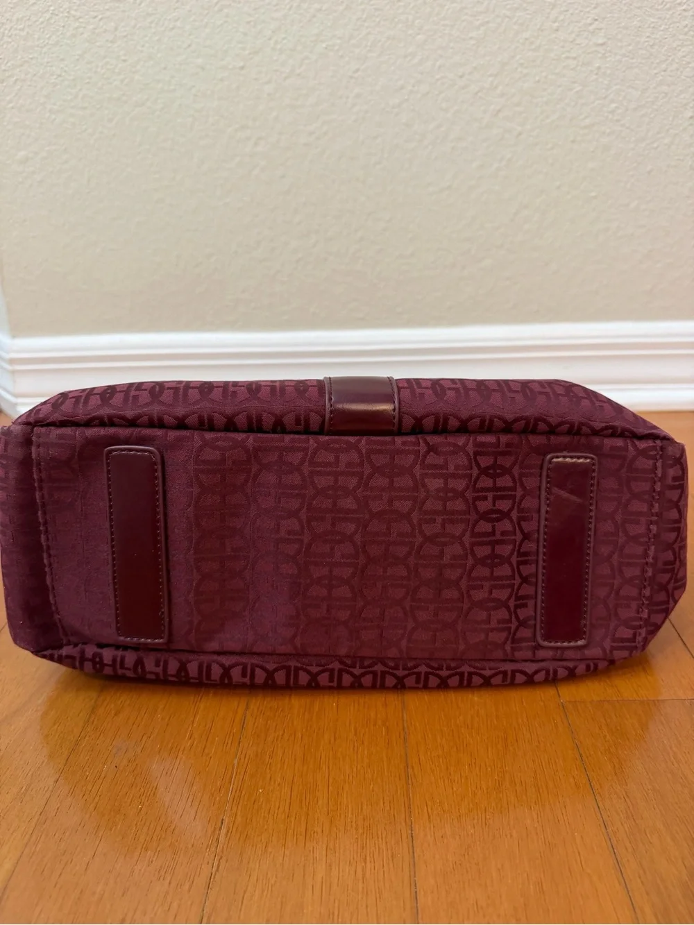 Giani Bernini Burgundy Monogram Tote with Matching Wallet